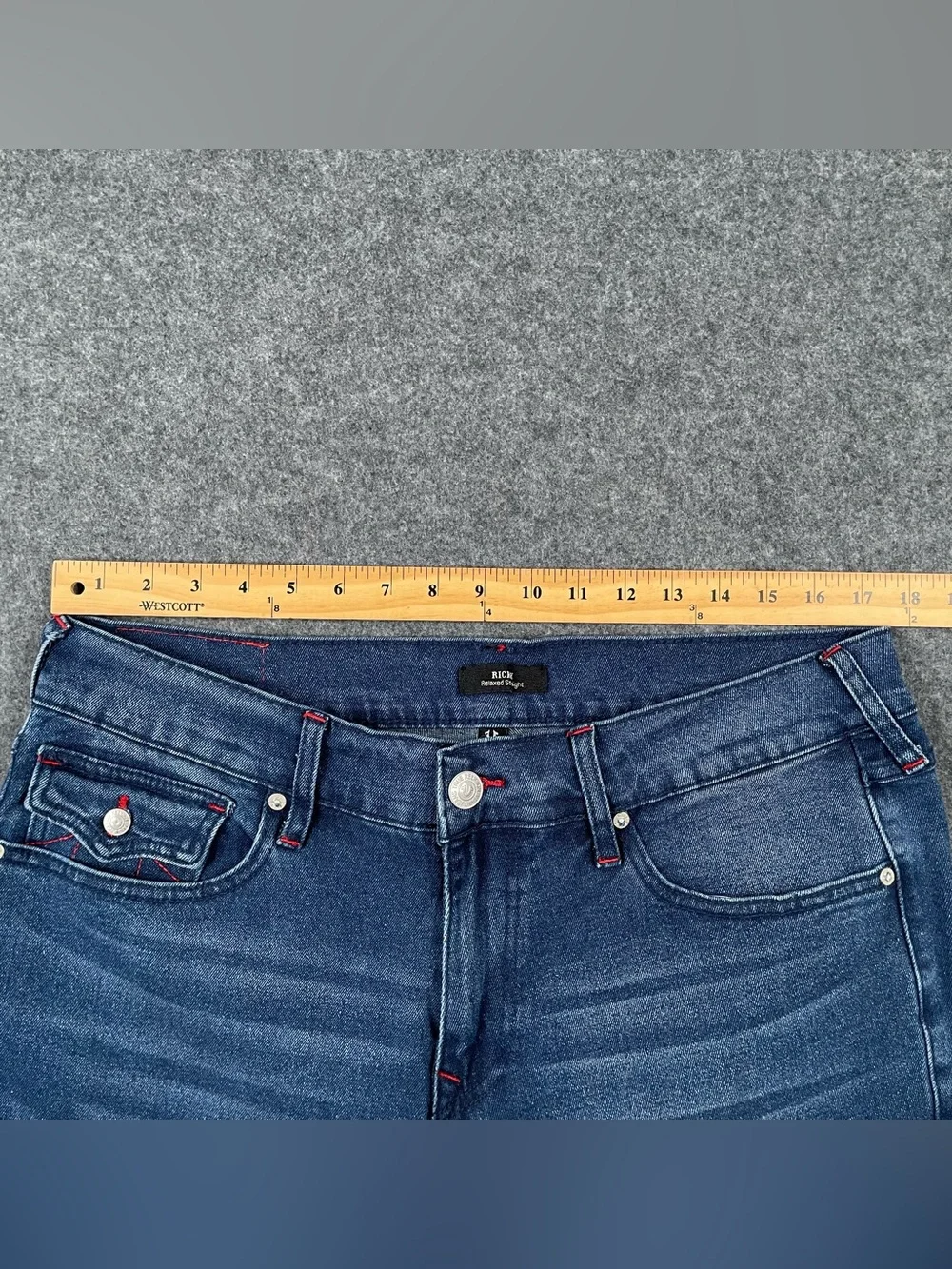 True Religion Ricky Jeans Mens 34 Relaxed Straight Pocket Flap Y2K Baggy